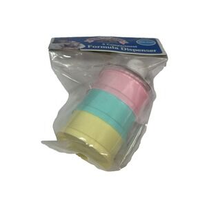 BABY KING formula dispenser 3 compartment BPA free travel pink green yellow VTG